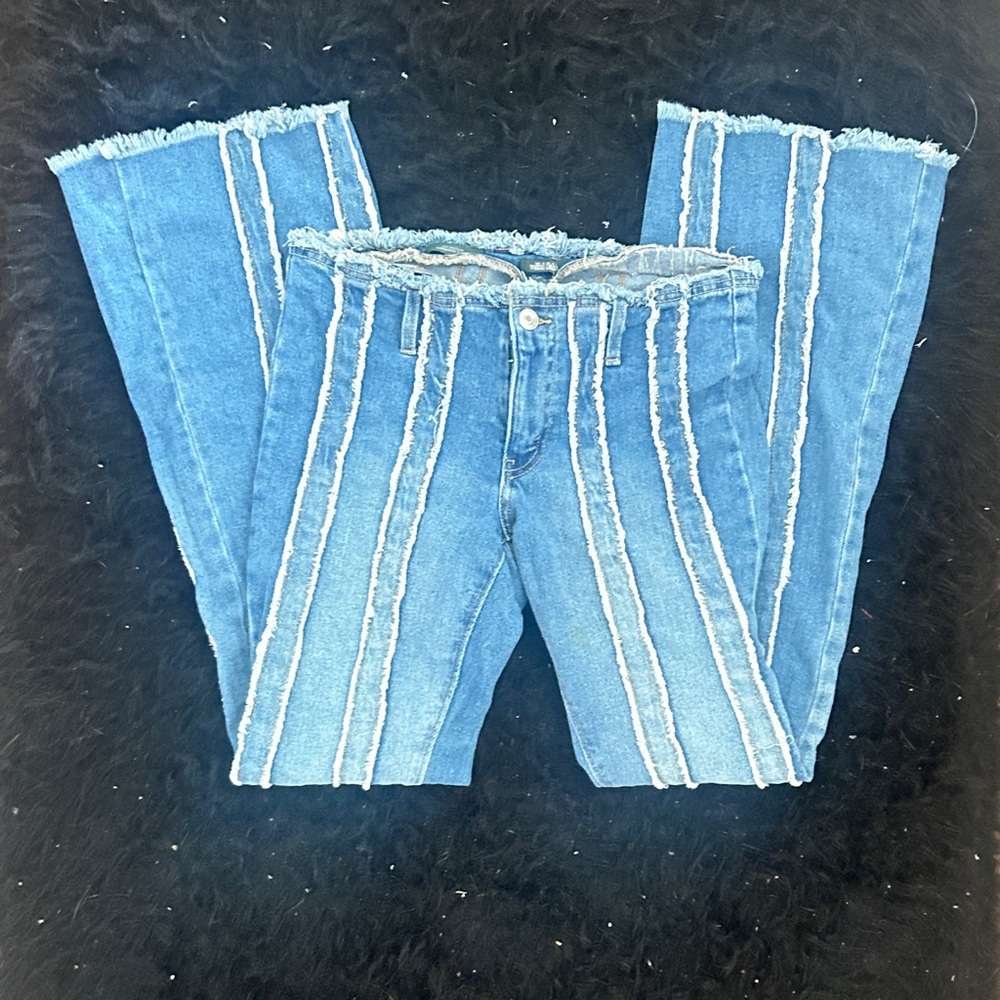 Wild Fable Blue Frayed Ankle Jeans